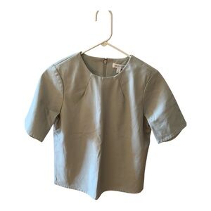 Like New! Gray Prologue Faux Leather Top Size S